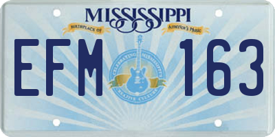 MS license plate EFM163