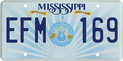 MS license plate EFM169
