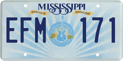 MS license plate EFM171