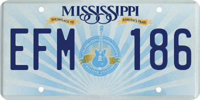 MS license plate EFM186