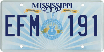 MS license plate EFM191