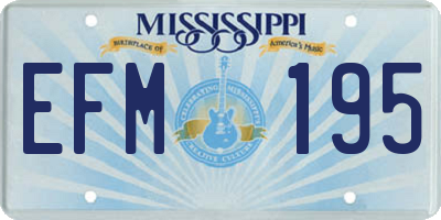 MS license plate EFM195