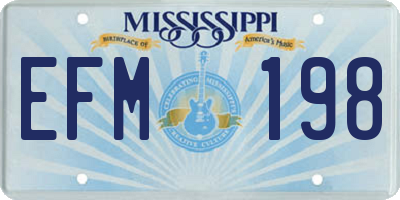 MS license plate EFM198
