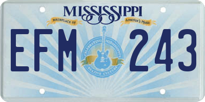 MS license plate EFM243
