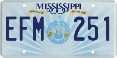 MS license plate EFM251