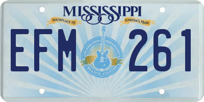 MS license plate EFM261