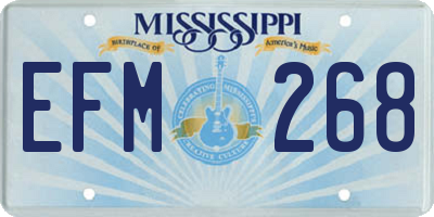 MS license plate EFM268