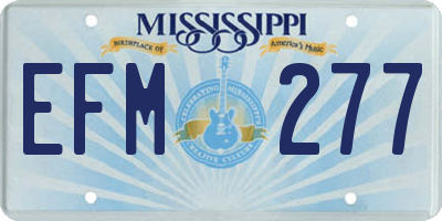 MS license plate EFM277