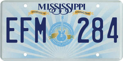 MS license plate EFM284