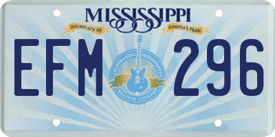 MS license plate EFM296