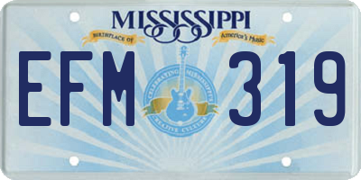 MS license plate EFM319