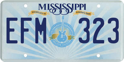 MS license plate EFM323