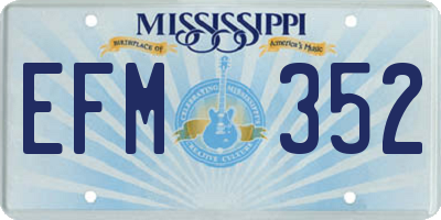 MS license plate EFM352