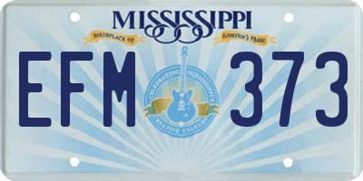 MS license plate EFM373