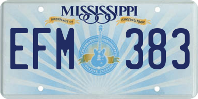 MS license plate EFM383