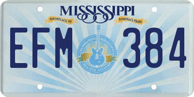 MS license plate EFM384