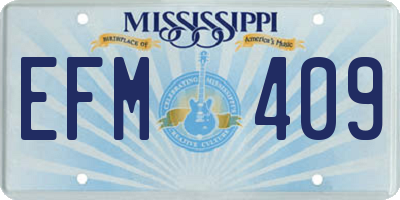 MS license plate EFM409