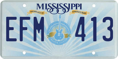 MS license plate EFM413