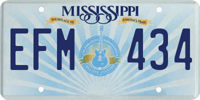 MS license plate EFM434