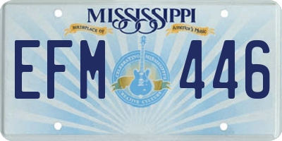 MS license plate EFM446