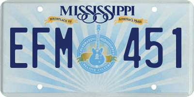 MS license plate EFM451