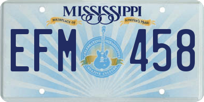 MS license plate EFM458