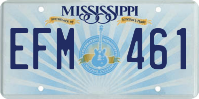 MS license plate EFM461