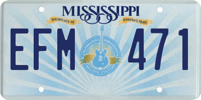 MS license plate EFM471