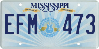 MS license plate EFM473