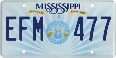 MS license plate EFM477