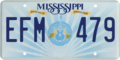 MS license plate EFM479