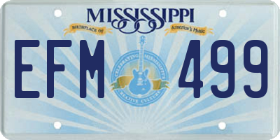 MS license plate EFM499