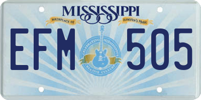 MS license plate EFM505