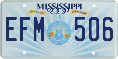 MS license plate EFM506