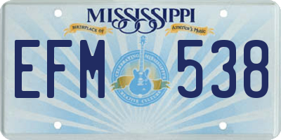 MS license plate EFM538