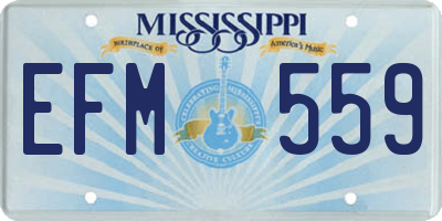 MS license plate EFM559