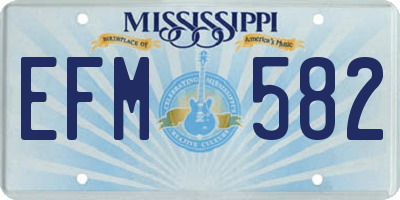 MS license plate EFM582