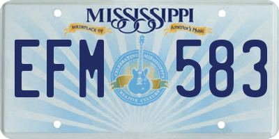 MS license plate EFM583