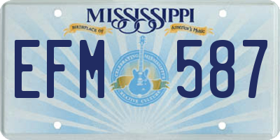 MS license plate EFM587