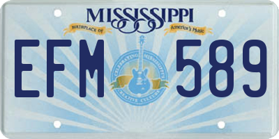 MS license plate EFM589