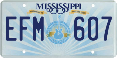 MS license plate EFM607