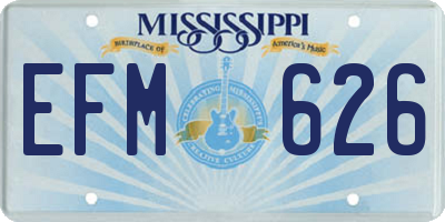 MS license plate EFM626