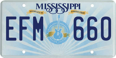 MS license plate EFM660