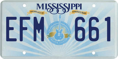 MS license plate EFM661