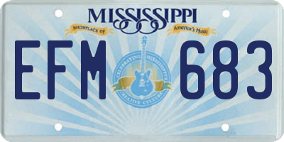 MS license plate EFM683