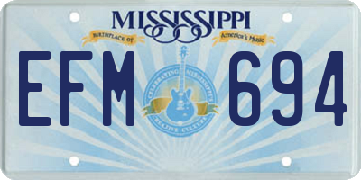 MS license plate EFM694