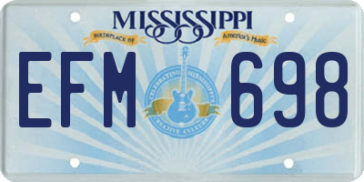 MS license plate EFM698