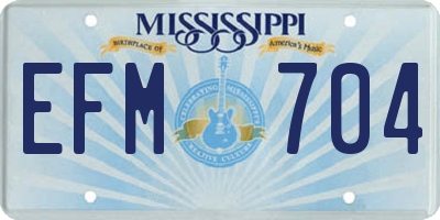 MS license plate EFM704