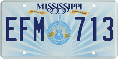 MS license plate EFM713