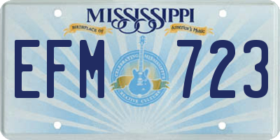 MS license plate EFM723